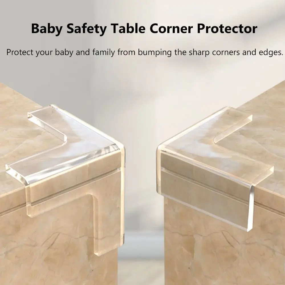 4Pcs Children Silicon Desk  Security Table Corner Protector Edge Protection Anticollision Strip Corner Guards