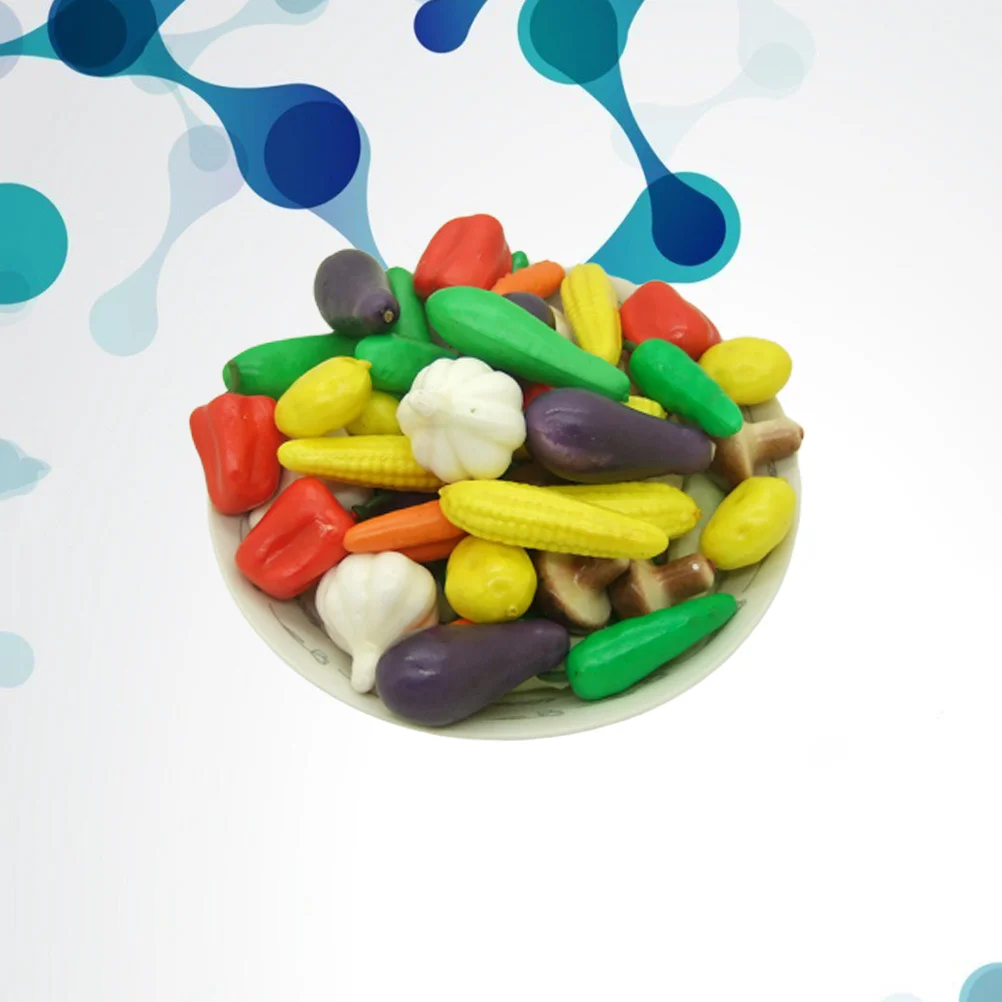 

50Pcs Mini Fake Vegetables Ornament Artificial Vegetables Decor Simulation Vegetable Photo Props Teaching Tools Home Decoration