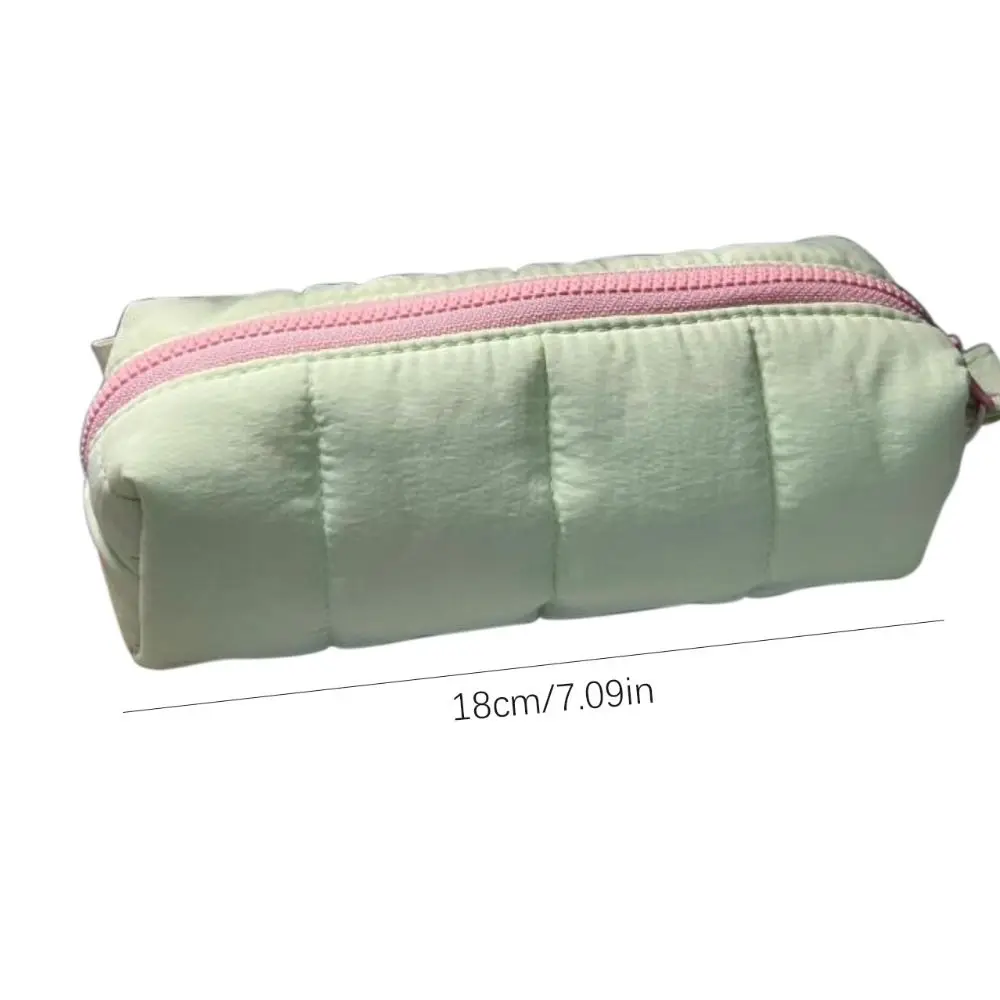 Astuccio portatile in poliestere verde latte Astuccio per matite di grande capacità Organizzatore di cancelleria Forniture per ufficio