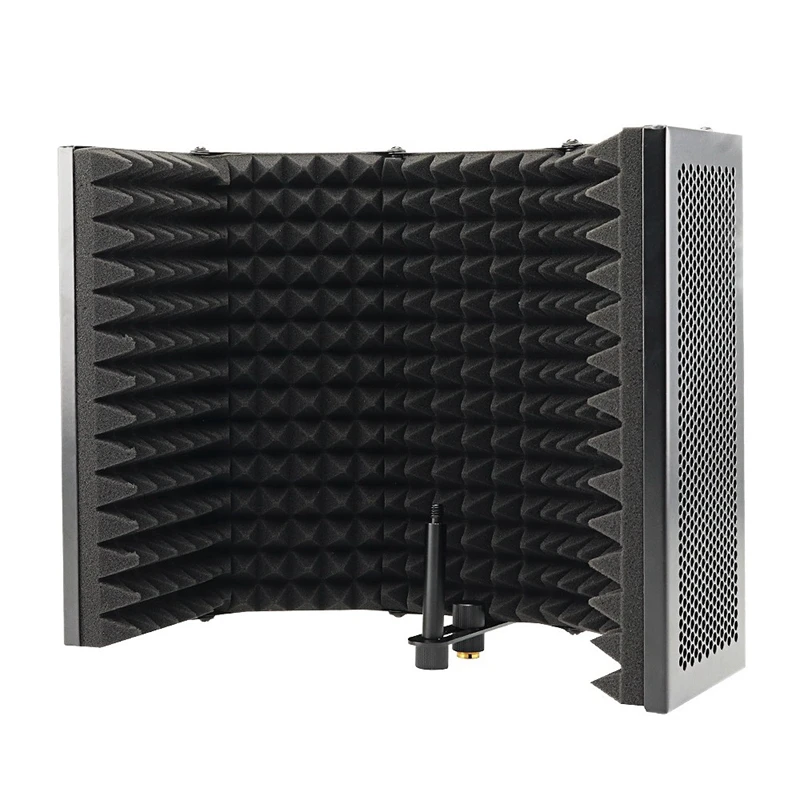 Retail 5 Panel Foldable Studio Microphone Isolation Shield Recording Sound Absorber Foam Panel