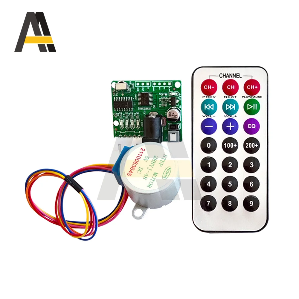 ULN2003 Infrared Remote Control Driver Board 28BYJ48 5 Wires 4 Phases Stepper Motor Drive Controller Kit Remote Control