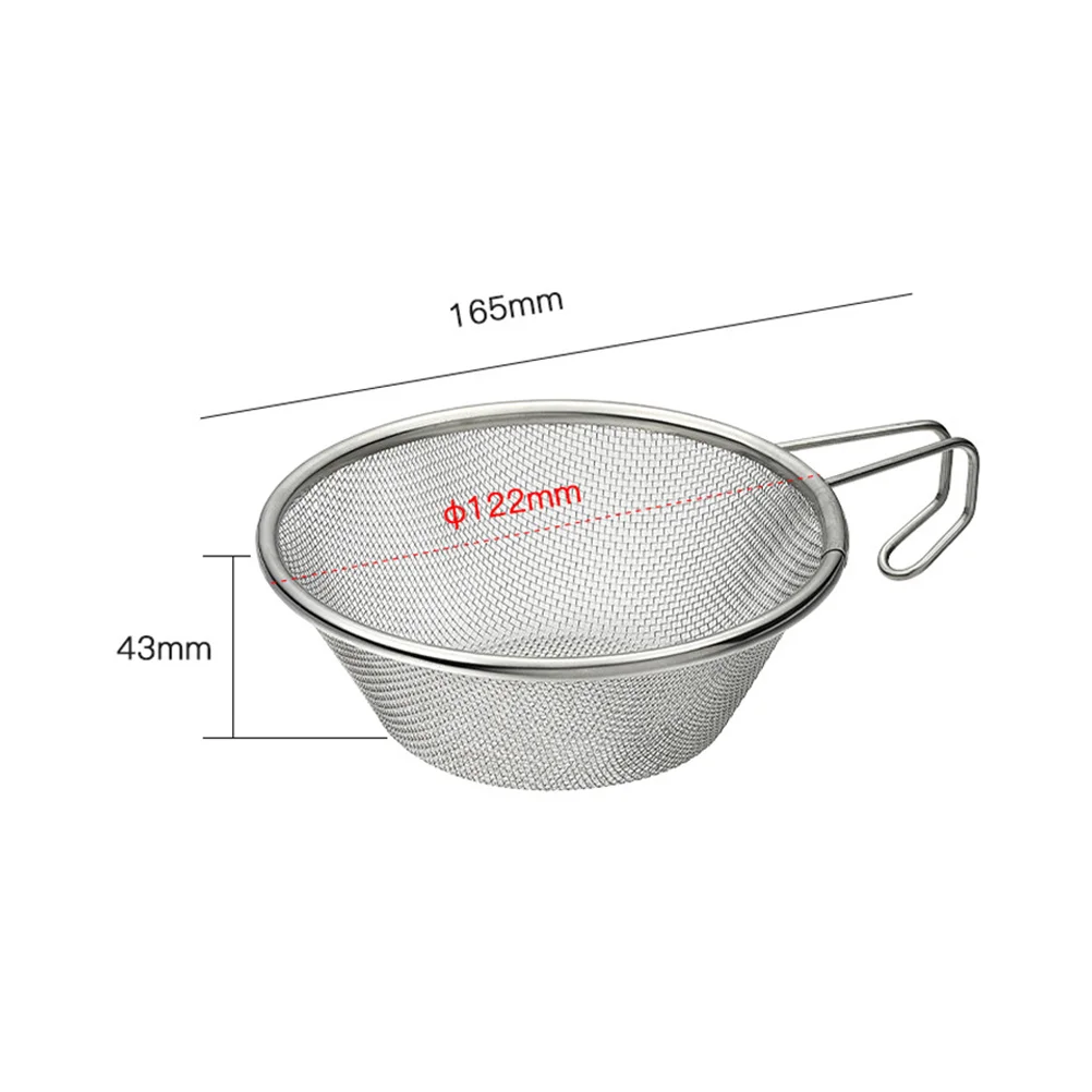 

Stainless Steel Strainer Sieve Noodle Egg Separator Tea Fishing Net Easy Clean Holder Heat Proof Corrosion Resistant Wear