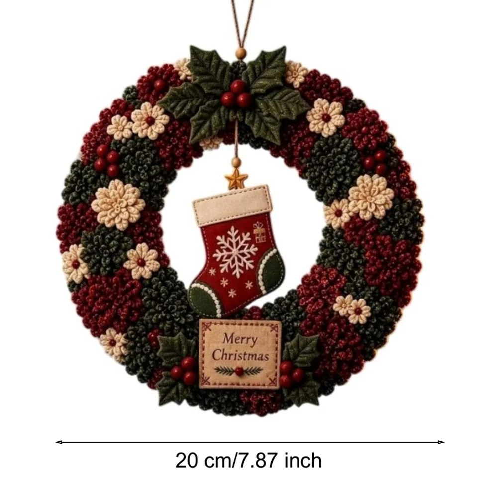 Stamping-Focused Fabric Kit for Christmas Wreath Design Including Multiple Stamp Options and Fabric Base Materials