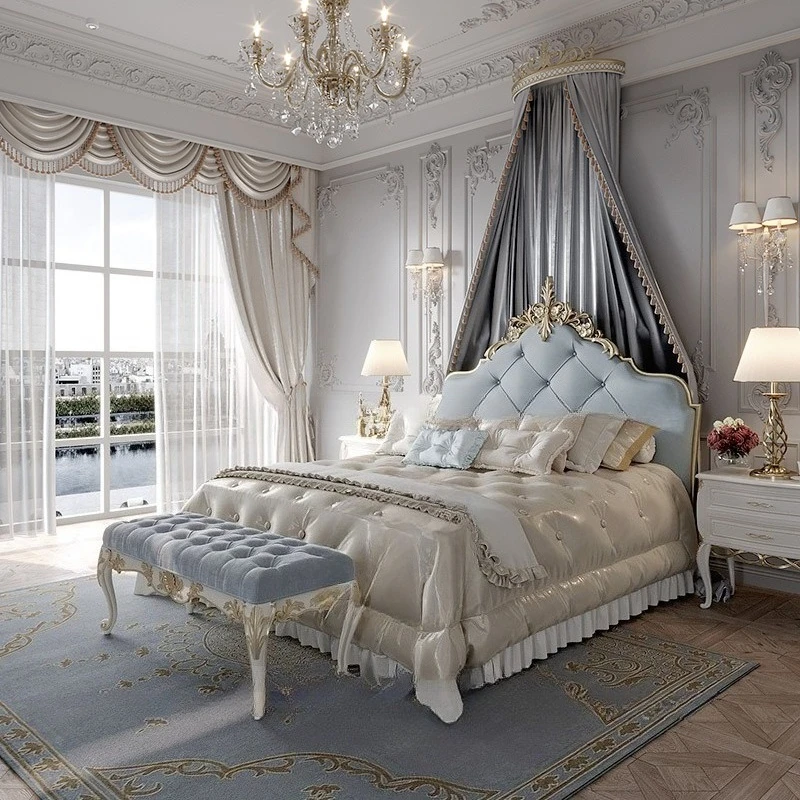 

Aesthetic Modern Bed Frame High End Bedding Ergonomic Master Double Bed Frame King Size European Bedroom Bathroom Furniture