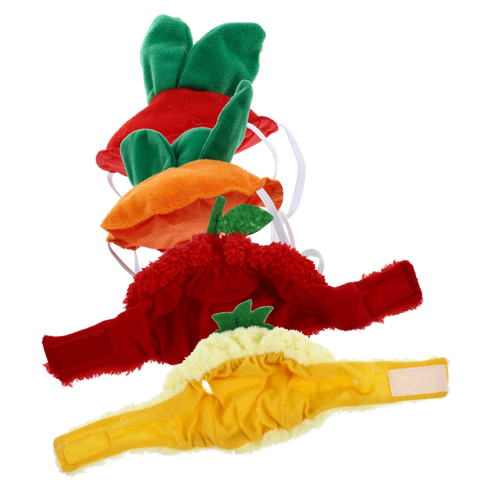

4 Pcs Pet Hood Headwear Sweet Dog Cat Hat Decorative Fruit Costume Party Cosplay Comfortable Bright Colors Lovely Stylish Pet