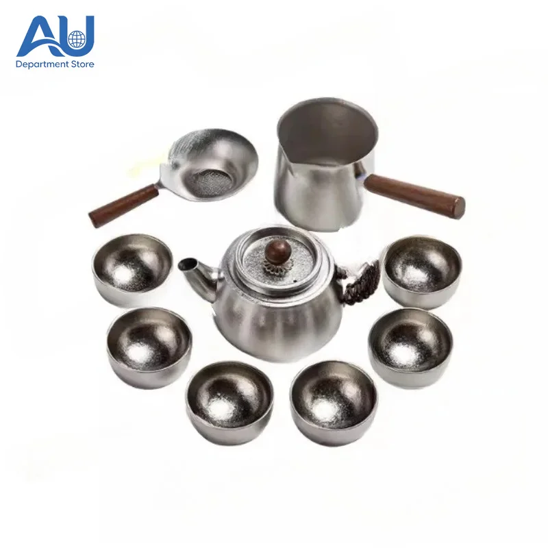 New pure titanium tea set Lightweight household portable teapot teacup full set gift box filter tea brewer