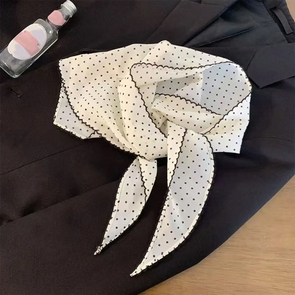 Fashion Beach Triangular Hair Band Lace Trim Breathable Triangular Headscarf Versatile Polyester Silk Scarf Summer - view 3