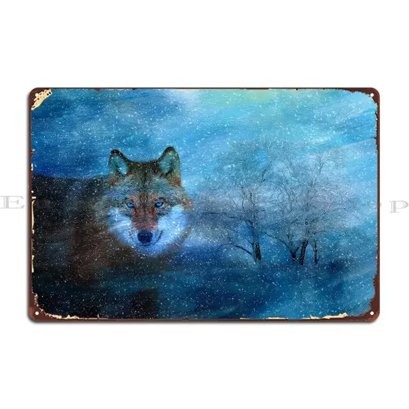 

Металлическая табличка «Голубой волк», персонализированный паб, винтажные дизайнерские таблички, жестяная вывеска, плакат