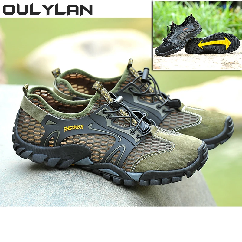 Outdoor Large Size 49 Breathable Hiking Shoes Men Sports Hollow Out Wading Shoes Fishing and River Tracing Men's Shoes Sandals