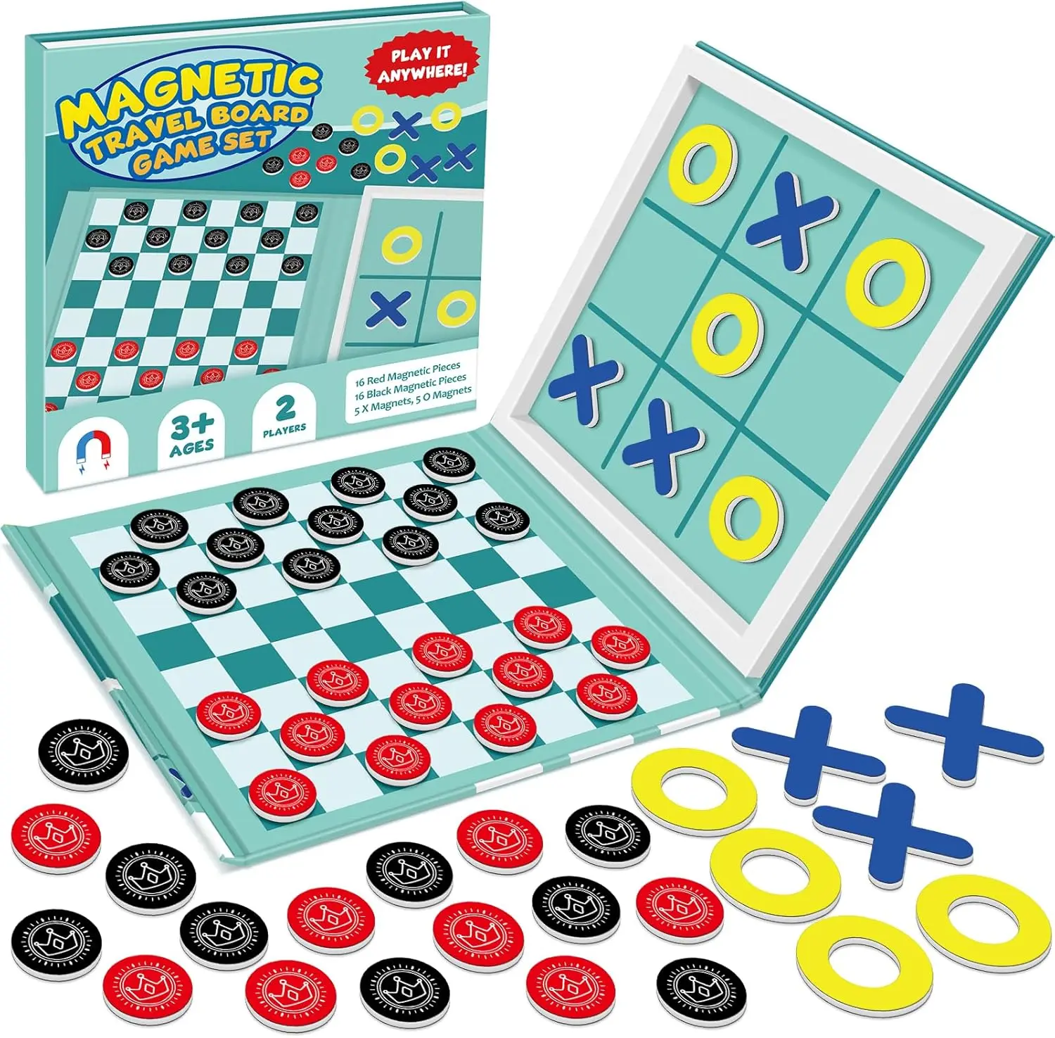 

Magnetic Travel Games for Family Fun, Board Game Chess Party Camping Car Trip Activities Adults