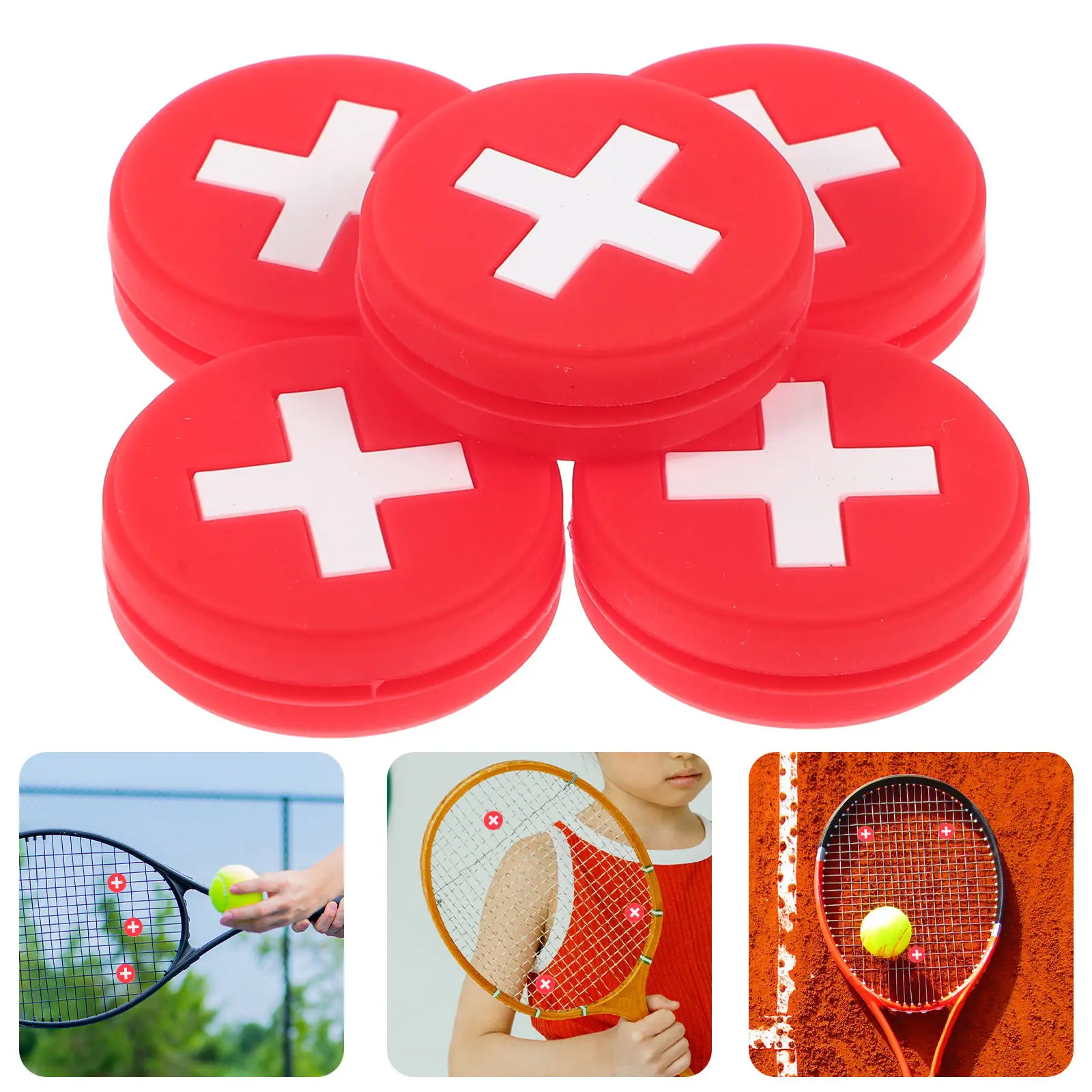 

5Pcs Silicone Tennis Dampeners Flag Design Racket Vibration Absorber for Professional Match Comfort and Aesthetic Appeal