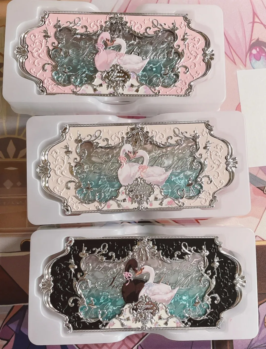 Flower Knows Swan Ballet Series 6Color Eyeshadow Matte Fine Shimmer Pearl Glitter Face Palette Eye Makeup