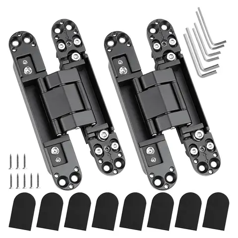 Herrajes para muebles con bisagras, puerta de madera oculta, plegable, ajustable, forma oculta, capacidad de rodamiento, Of40, 80Kg