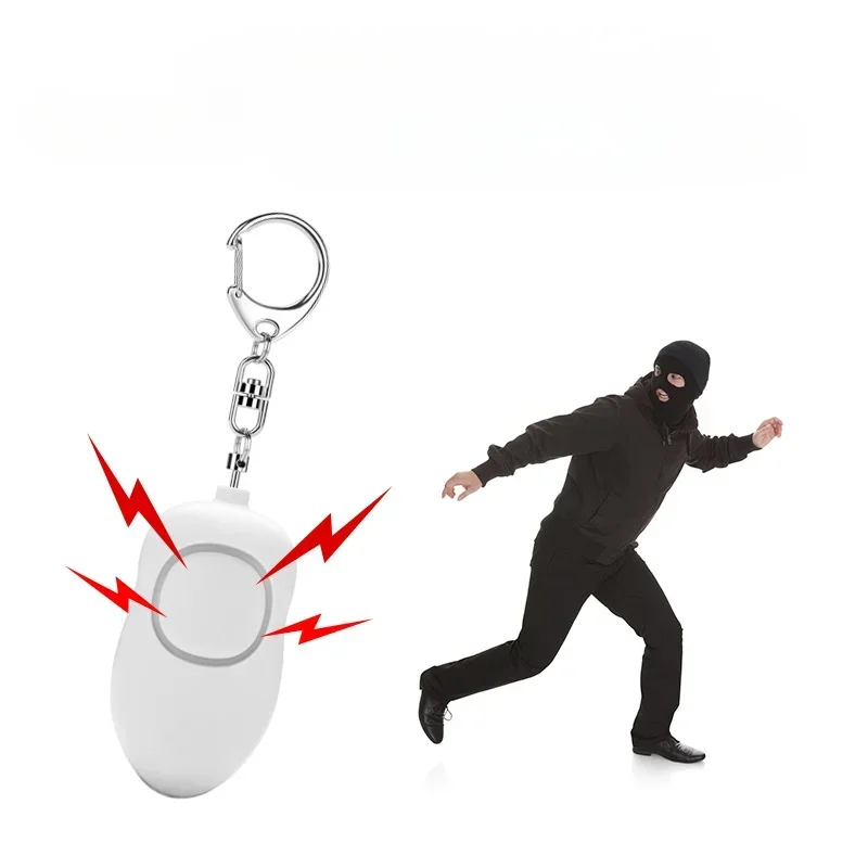 Rechargeable LED Flashlight 140dB Whistle Security Alarm Keychain for Night Running, Traveling, Elderly Travelling