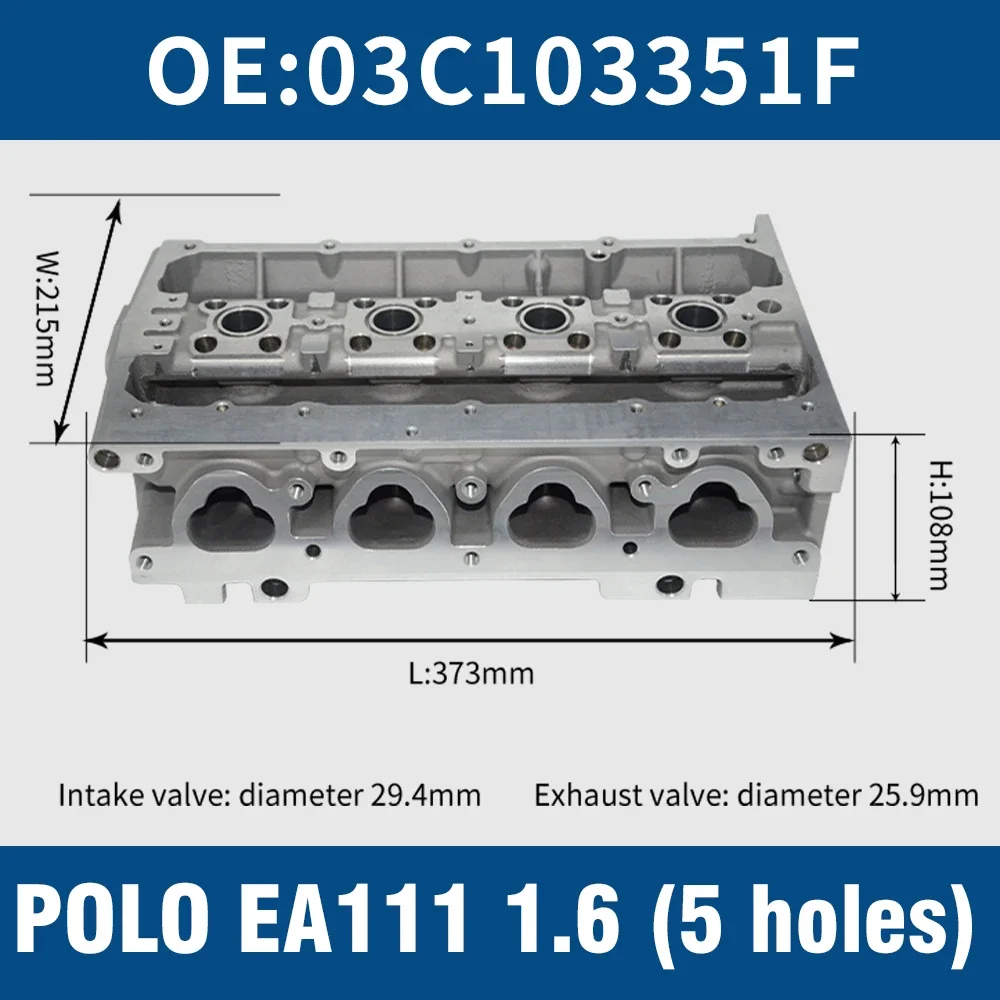 Competitive Price Auto Engine Parts Cylinder Head Metal 03C103351F For POLO EA111 Lavida 1.6 5holes CLS STD TT LC Western Union