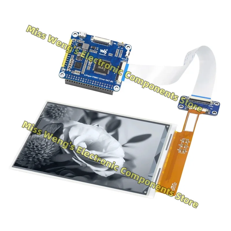 6-inch ink screen module e-paper high-definition electronic paper supports USB/SPI/I80 interfaces 6inch HD e-Paper HAT