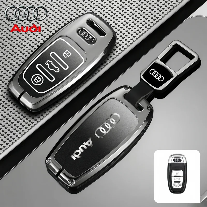 

For Audi A1 A3 8V A4 B8 B9 A5 A6 C7 A7 A8 Q3 Q5 Q7 S4 S5 S6 S7 S8 R8 TT Car Shell Key Case Cover High Quality Alloy Accessories