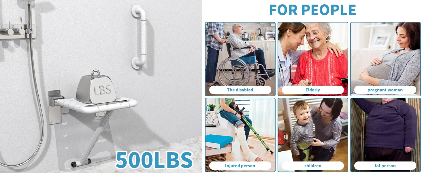 folding shower chair wall mount