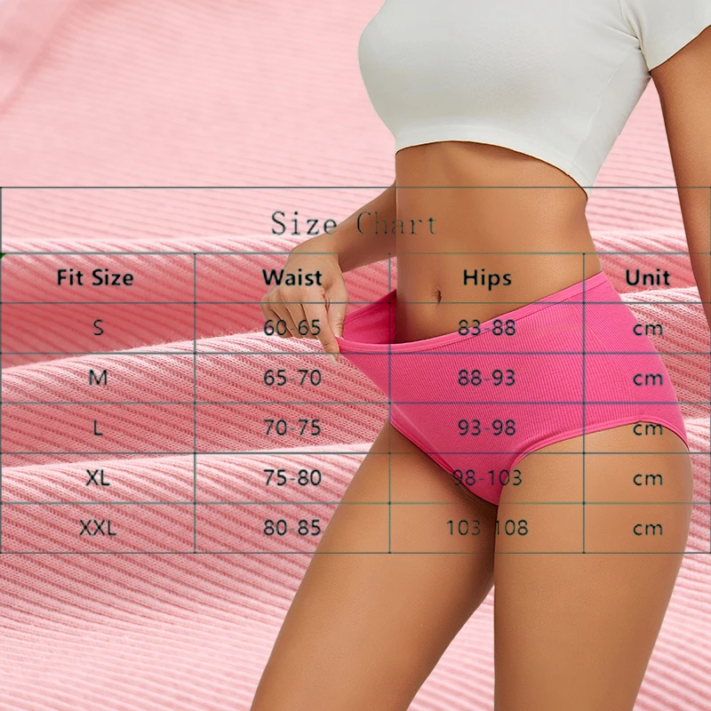 FINETOO 4dílné dámské kalhotky s vysokým pasem, jednobarevné, bezešvé, nadměrné, dámské spodní prádlo, jednobarevné, velikost S-XXL - náhled 6