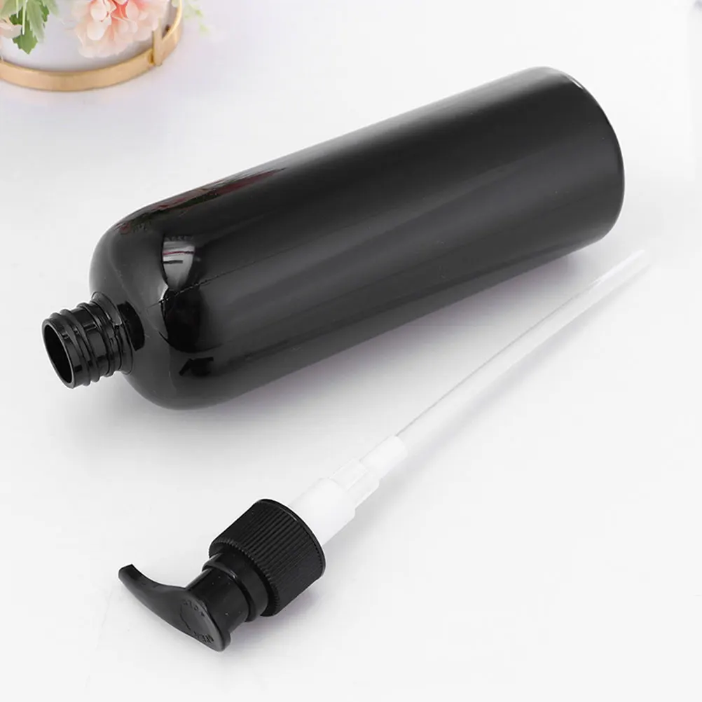 

Pump Dispenser Bottles 500ml Black Shampoo Container Bathroom Kitchen Travel Soap Refillable Lotion Body Wash H