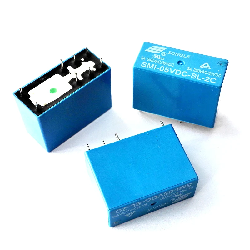 4pcs/lot 5A 8 Pin 5V 9V 12V 24V DC 1NO 1NC sealed relay Songle brand 2 groups of normal open and Normal close contacts