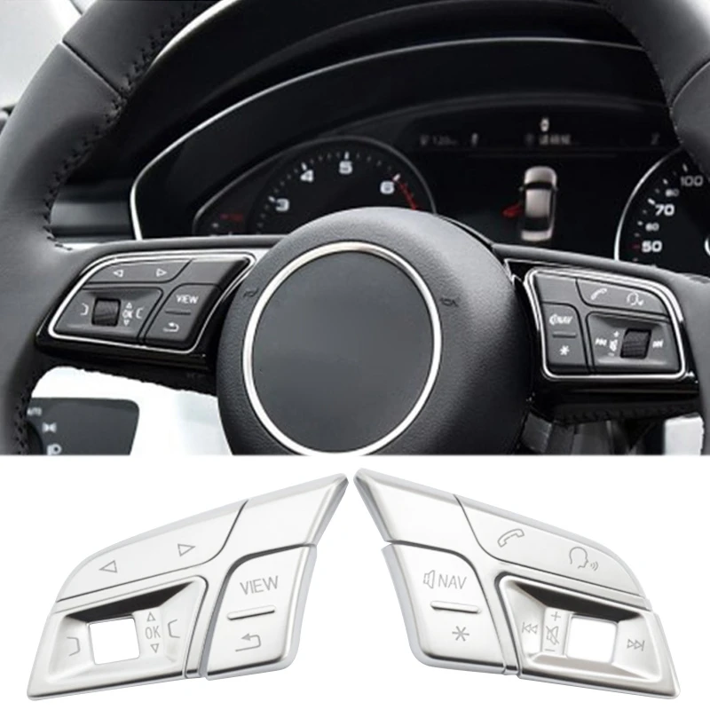 Car Steering Wheel Buttons Trim Cover Stickers for-Audi Q3 Q5 A1 A3 8V A4 B9 B8 A5 A7 2018 High Version Car Styling