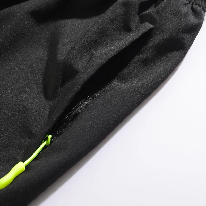 Summer ice silk ultra-thin dry breathable fluorescent pendant zipper pocket pants basketball fitness outdoor beach shorts sweatp