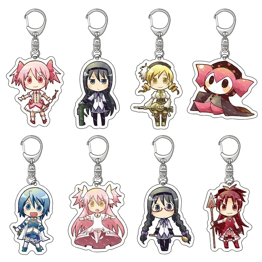 Anime Puella Magi Madoka Magica Acrylic Keychain Figure Miki Sayaka Tomoe Kaname Madoka Akemi Homura Cosplay Bag Pendent Gift