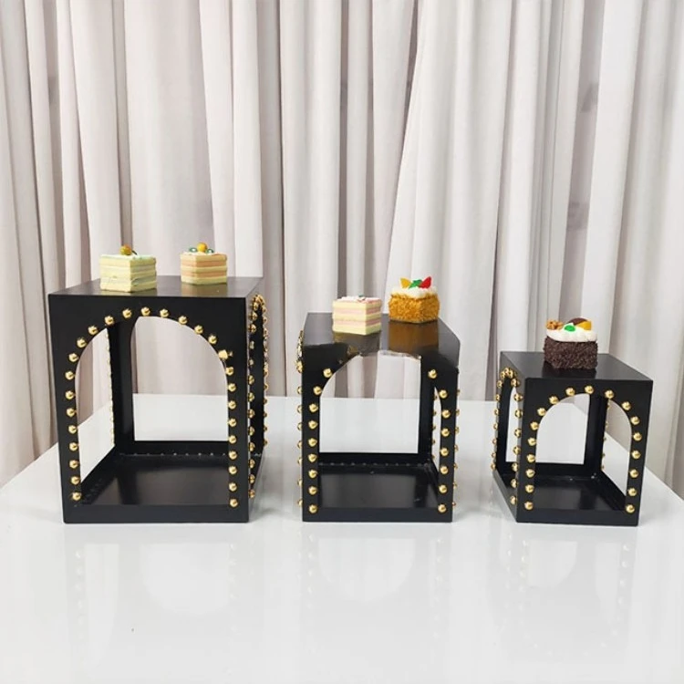 Modern luxury metal cake stand cake dessert display board birthday wedding party wedding decoration stage props