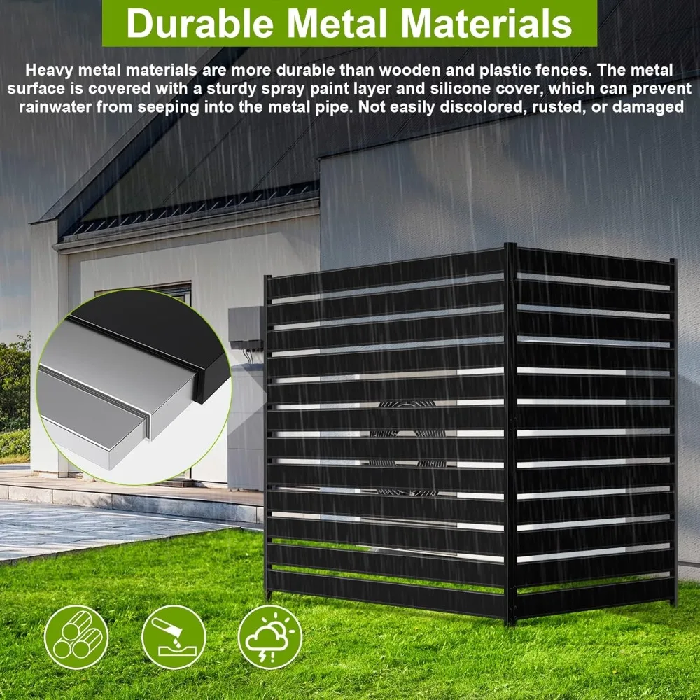 Schermo per recinzione del condizionatore d'aria W x H, recinzione per la privacy del bidone della spazzatura a 2 pannelli, pannelli per recinzione per la privacy per piscina all'aperto e altre unità