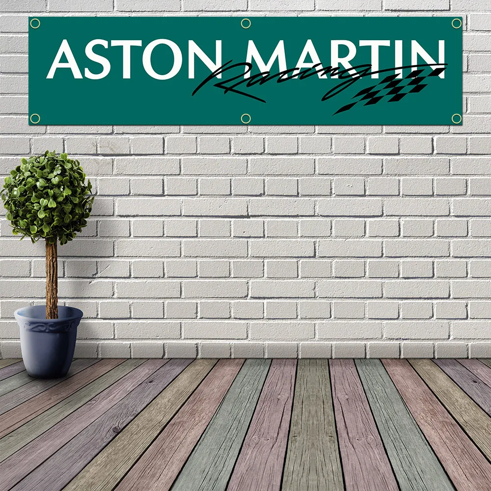 60X240cm Astons Martins Racing Banner Flag Polyester Printed Garage Wall Art Outdoor Decorations Tapestry With Brass Grommets