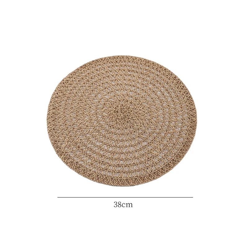 Mantel Individual de yute japonés, tapetes decorativos para mesa de comedor, almohadilla aislante para el hogar, maceta, cuenco, posavasos, 1 ud.