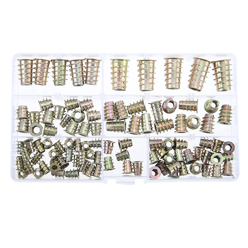 

100 Pcs Threaded Hex Socket Drive Insert Nut Connector Furniture Screw In Nut M4 M5 M6 M8 M10 Threaded Insert Nuts