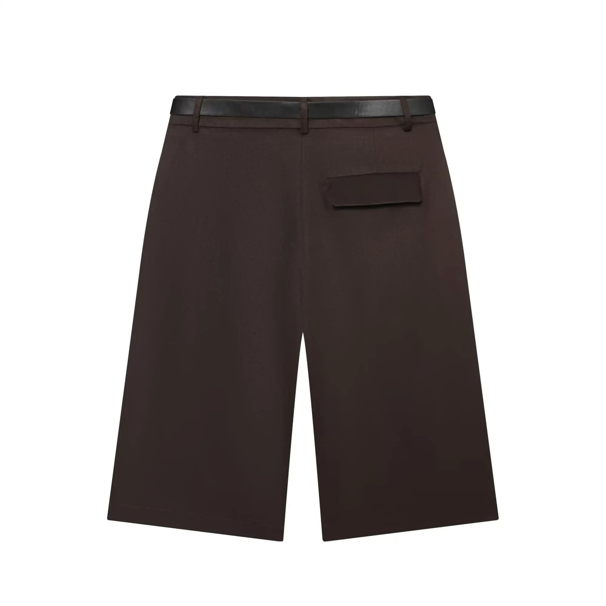 TFMLN Damen-Knielange Hose, schlicht, hohe Taille, Sommer, lässig, weites Bein, gerade Hose mit Gürtel, elegante kurze Damenhose – Detail 14
