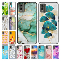 For Nokia C32 4G Case Soft Painted Black Silicone Bumper Fundas Coque for NOKIA C32 NokiaC32 C 32 Phone Cases Shockproof Cover