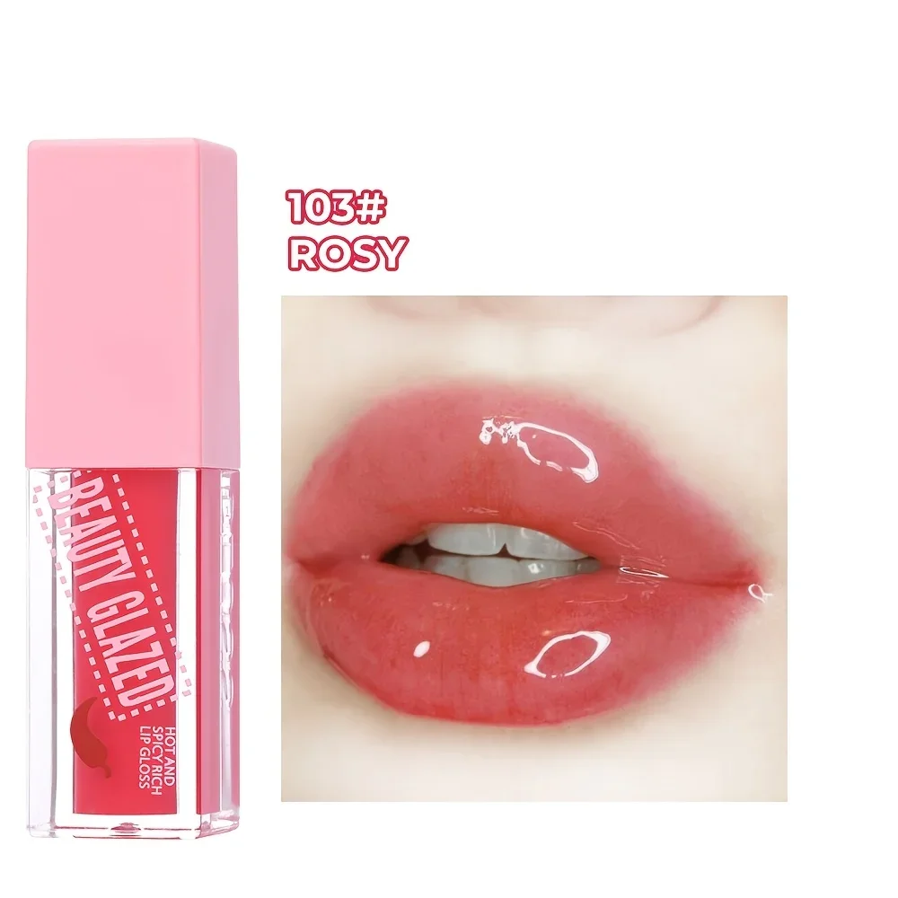 BEAUTY GLAZED Chili Lip Plumper Oil Serum Instant Long Lasting Volumising Essence Oil เซ็กซี่ Lip Balm