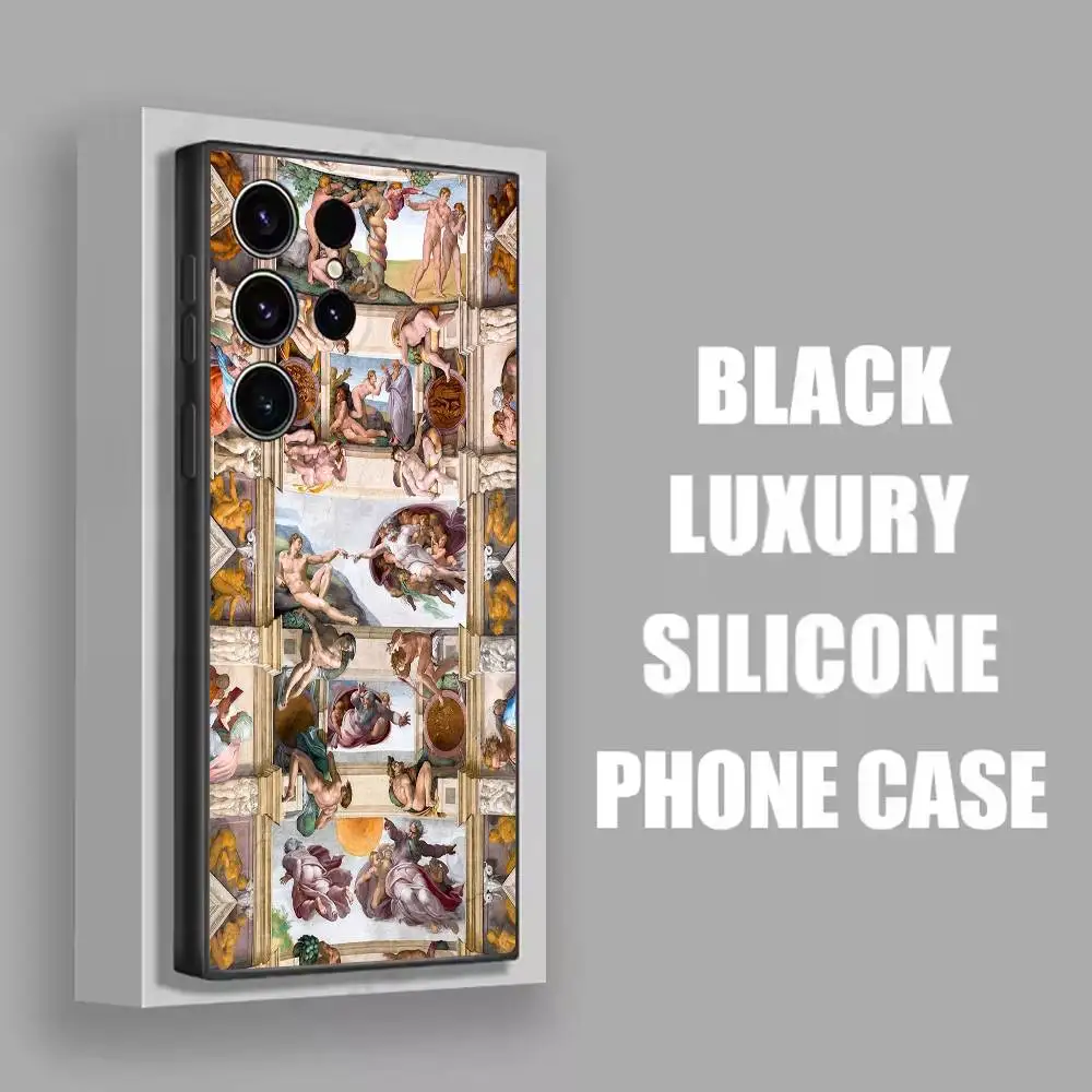 The Creation of Adam Michelangelo Phone Case For Samsung S25,S24,S21,S22,S23,S30,Ultra,S20,Plus,Fe,Lite,5G Black Cover