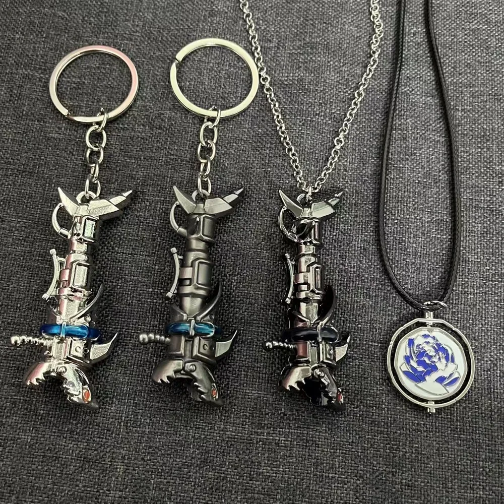 Anime canhão chaveiro jinx canhão chaveiro jogo lol runaway loli metal chaveiro para chave do carro pingente colar arcano jóias
