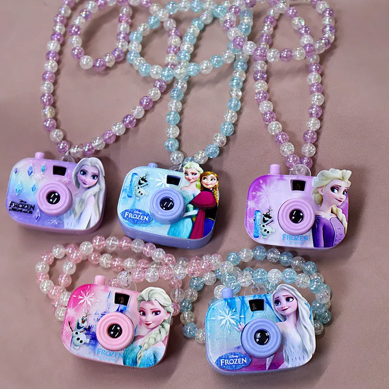 Frozen Necklace Elsa Anna Projection Camera Necklace Cute and Playful Gift Neck Children\'s Jewelry Birthday Gift