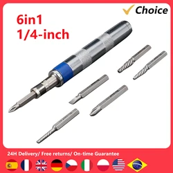 6in1 Screwdriver Set 1/4-inch Impact Drive Rusted Stuck Broken Fasteners Remover with Complete Specifications