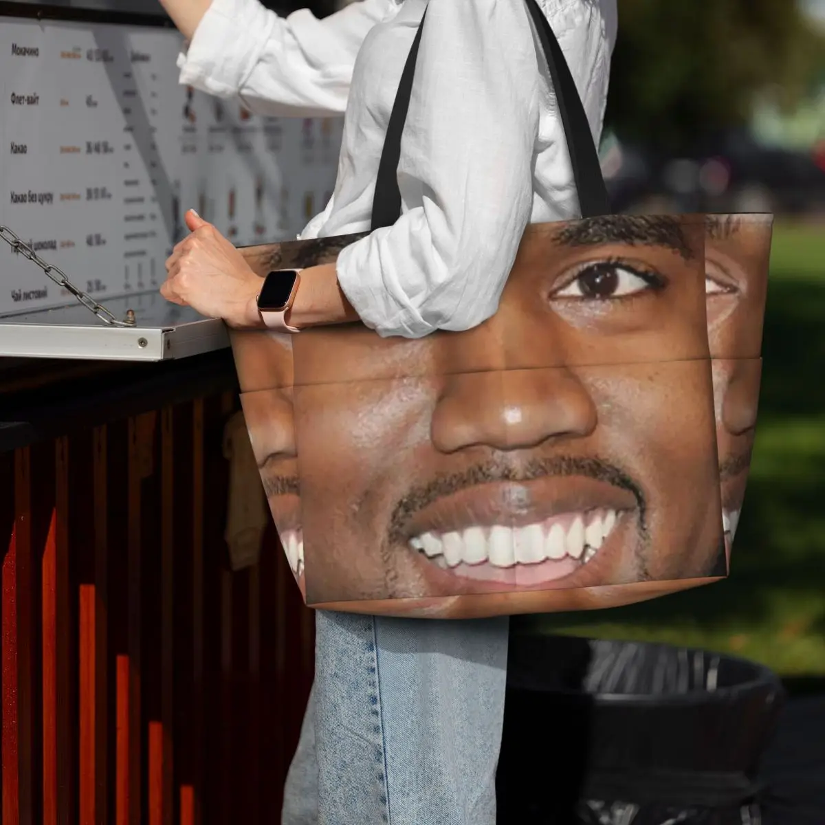 Funny Kanye West Meme Beach Tote Bag Sport Gym Yoga Duffle Large Tote Bag Women Travel Bag Fitness bag