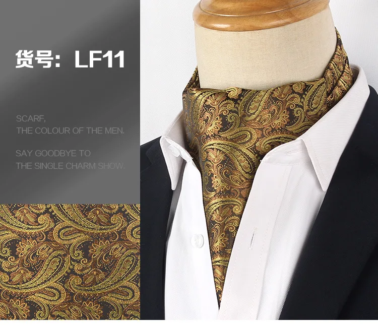 Jacquard Blumen Paisley Cashew Krawatte Hochzeit formale Krawatte Ascot Scrunch selbst britischen Gentleman Polyester Krawatte für Männer Luxus – Detail 12