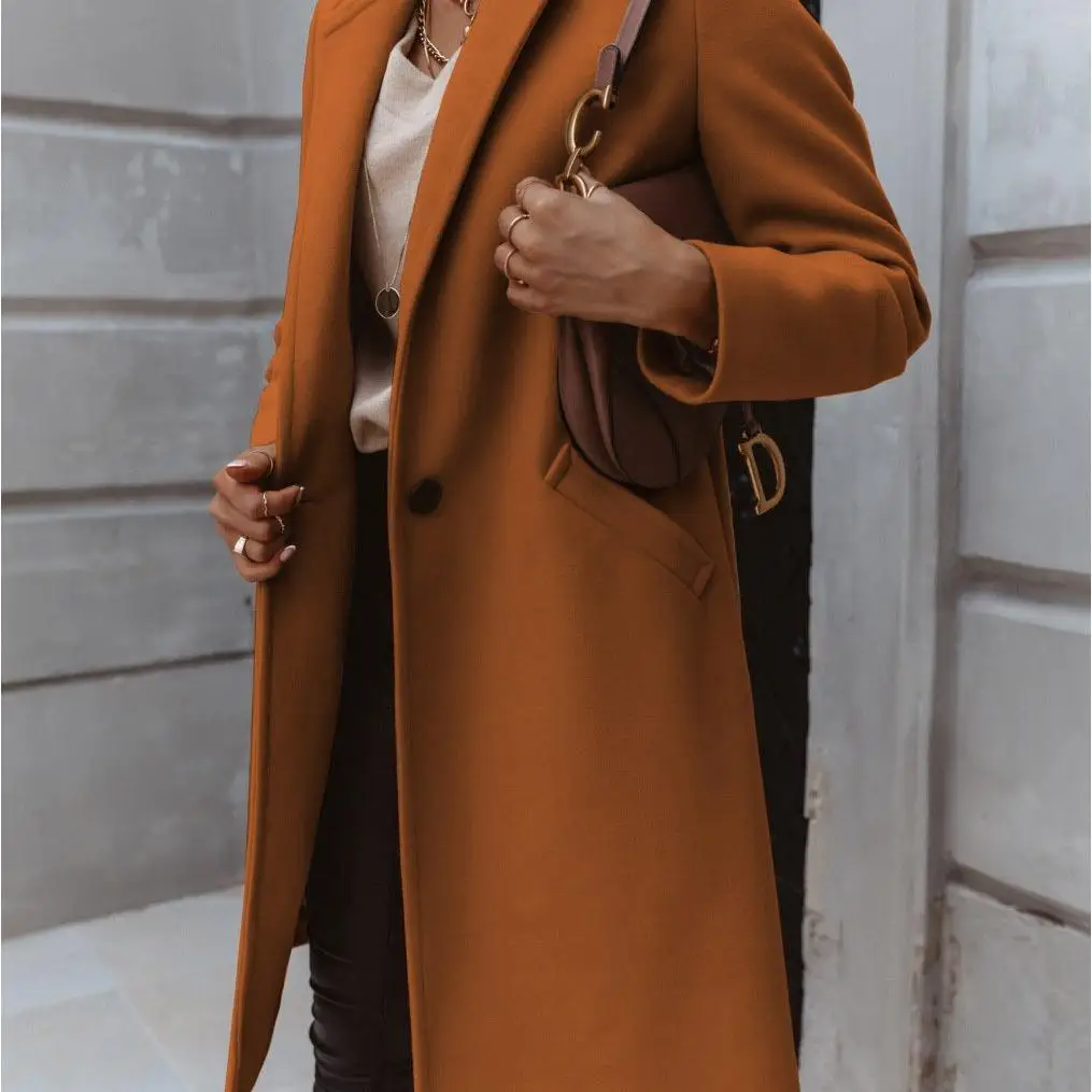 

Nizi Women's Jaet Long Sve Midi Coat Polyester Fiber 00% Autumn Season Faionable Ladies' Outerwear