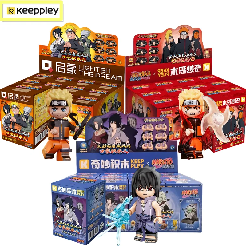 Original Keeppley Building Block Naruto Man Whirlpool Naruto Jiraiya Haruno Sakura Kakashi Action Figure Puzzle Assembly Kid Toy