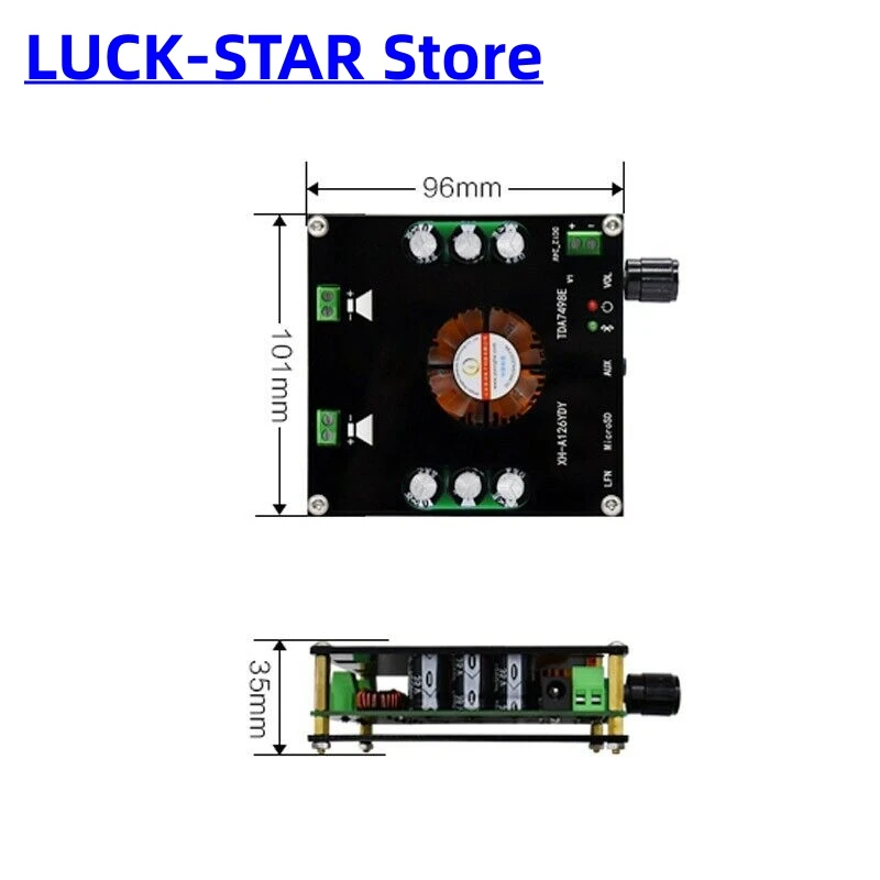 160W*2  High Power Amplifier Board Bluetooth 5.0 Digital Amp TDA7498E