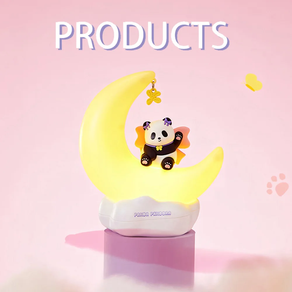 

MINISO Night Light Chinese Panda Series Moon Accompanying Sleep Atmosphere Moonlight Kawaii Children's Toy Birthday Gift