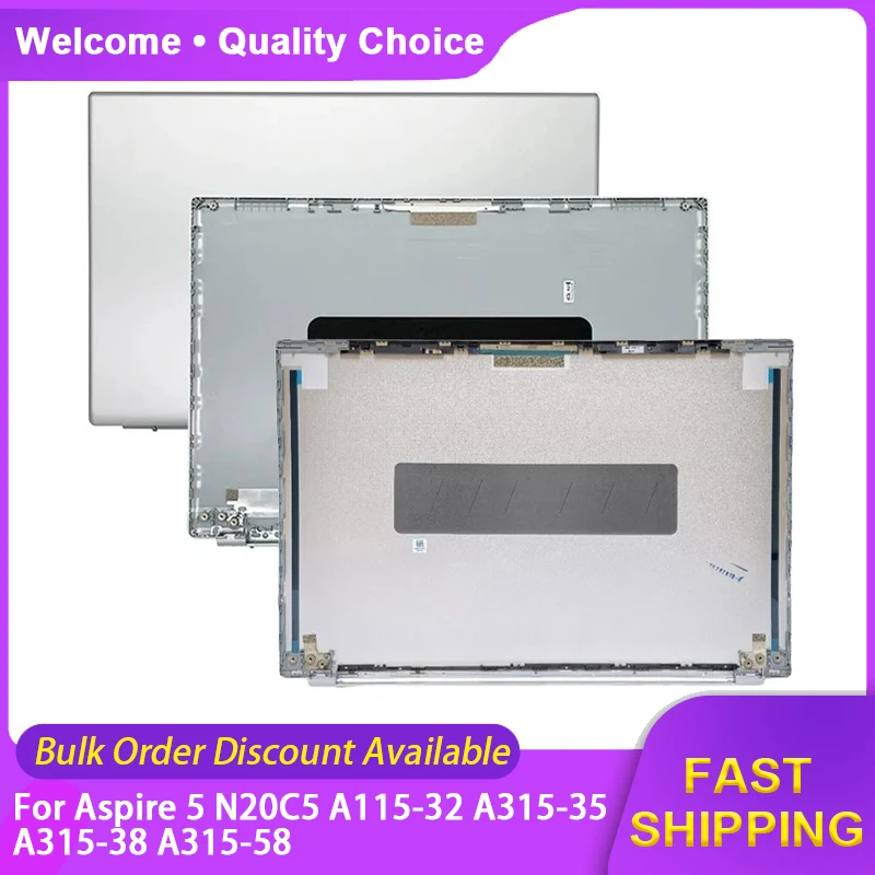 

Новая задняя крышка/корпус для ноутбуков Acer Aspire 5 N20C5 A115-32 A315-35 A315-38 A315-58, серебристая
