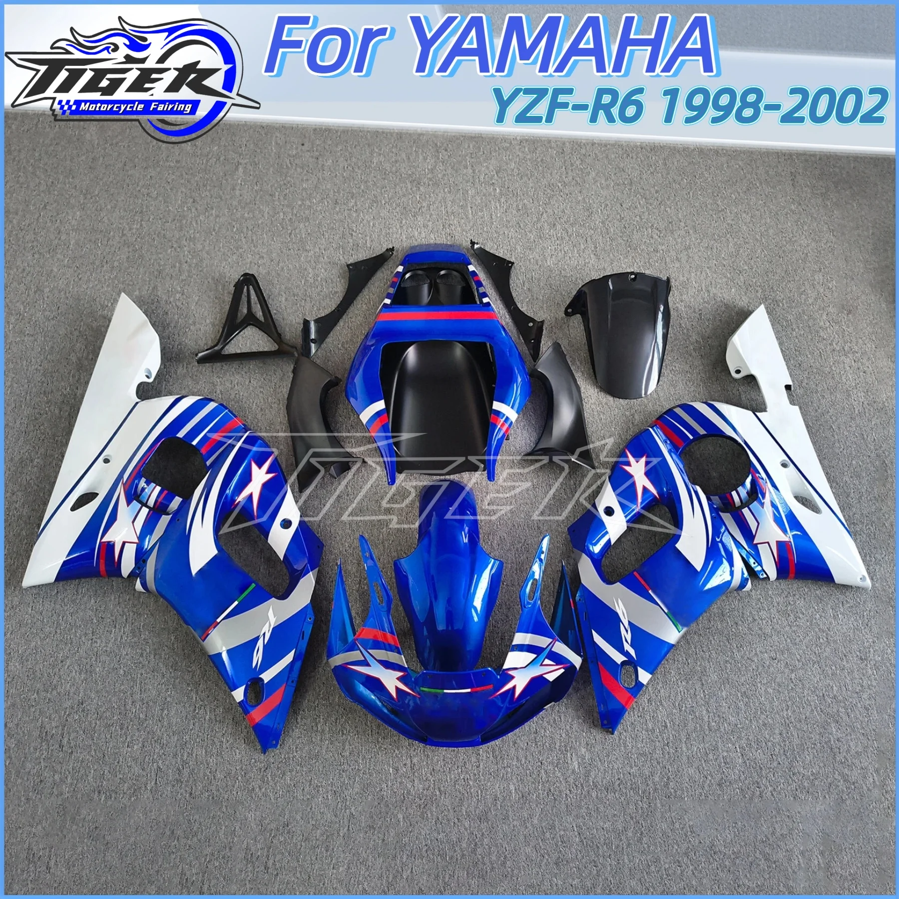 

For YZFR6 1998 1999 2000 2001 2002 Motorcycle Spare Parts body Kit for Yamaha YZF R6 98 99 00 01 02 ABS Injection Fairings