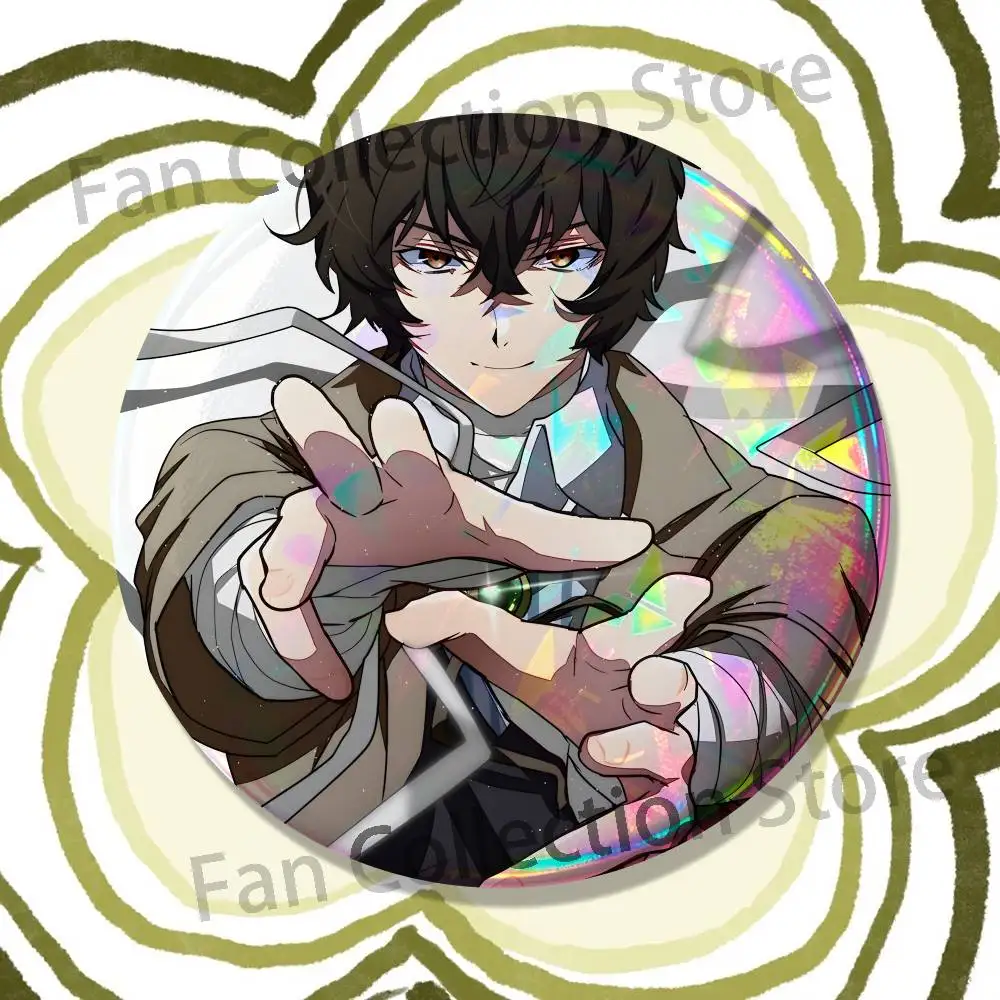 B-Bungo Stray Dogs O-Osamu D-Dazai Enamel Pins  Characters Badge Fashion Jewelry Accessories Round Snap-in Brooch on Backpack
