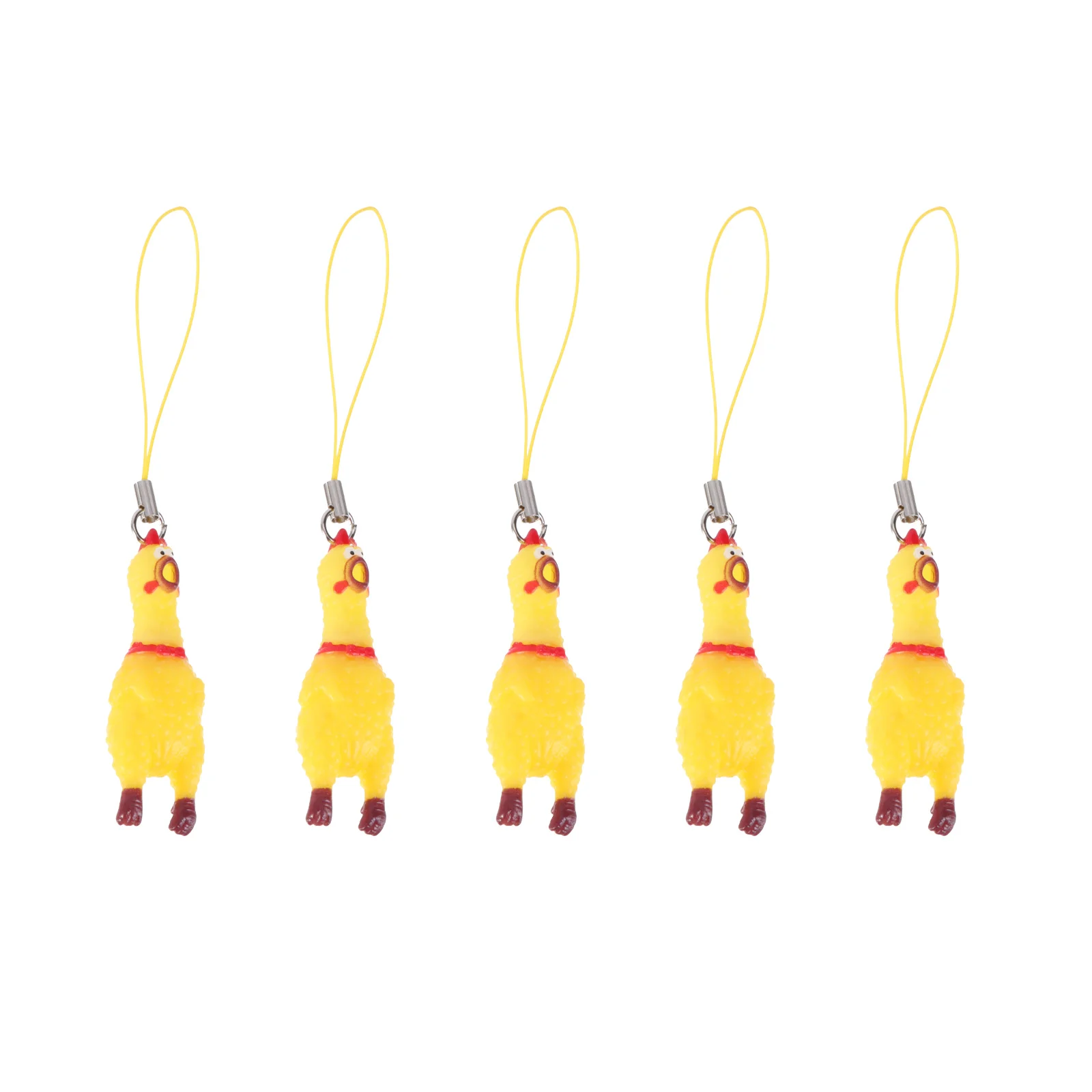 Chicken Keychain Rubber Screaming Squeaking Lanyard Squeeze Squeaky Chain Funny Pendant Key Keychainscharm Dog Minichains Toy